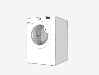 白色家用洗衣机SU模型下载_sketchup草图大师SKP模型