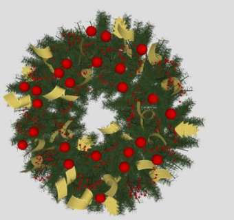 圣诞花圈SU模型下载_sketchup草图大师SKP模型