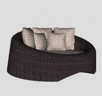 圆形沙发座椅SU模型下载_sketchup草图大师SKP模型