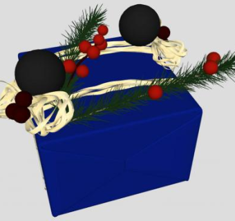圣诞节蓝色礼盒SU模型下载_sketchup草图大师SKP模型