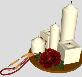 圣诞蜡烛装饰品SU模型下载_sketchup草图大师SKP模型