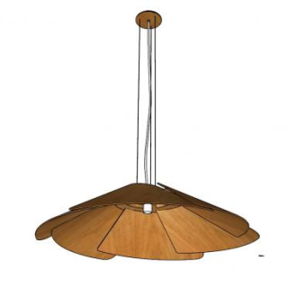 木制小吊灯灯具SU模型下载_sketchup草图大师SKP模型