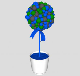 圣诞礼物气球花瓶SU模型下载_sketchup草图大师SKP模型