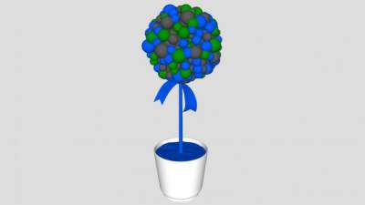 圣诞礼物气球花瓶SU模型下载_sketchup草图大师SKP模型