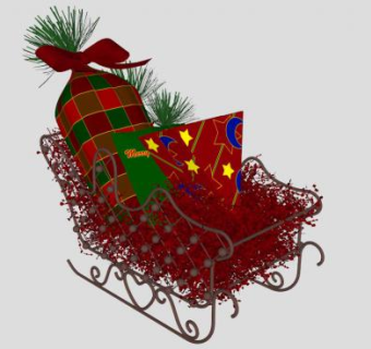 圣诞雪橇圣诞饰品SU模型下载_sketchup草图大师SKP模型