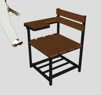 学生坐凳桌椅SU模型下载_sketchup草图大师SKP模型