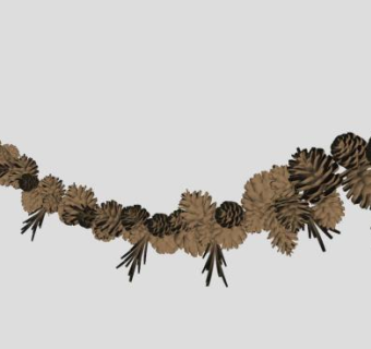 圣诞松果拉花SU模型下载_sketchup草图大师SKP模型