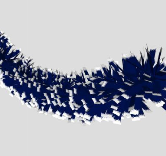 蓝色拉花毛条圣诞装饰SU模型下载_sketchup草图大师SKP模型