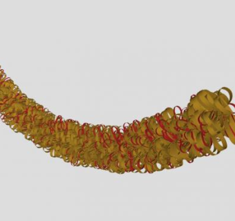 金色拉花毛条装饰品SU模型下载_sketchup草图大师SKP模型