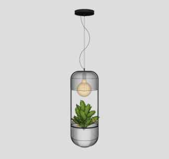 装饰植物吊灯SU模型下载_sketchup草图大师SKP模型