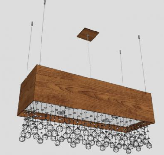 长方形吊坠吊灯灯具SU模型下载_sketchup草图大师SKP模型
