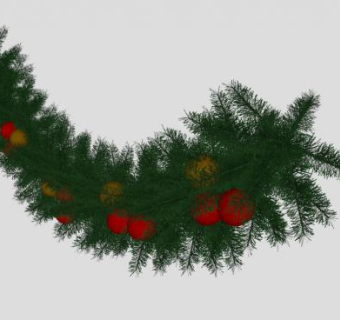 圣诞松枝拉花装饰品SU模型下载_sketchup草图大师SKP模型