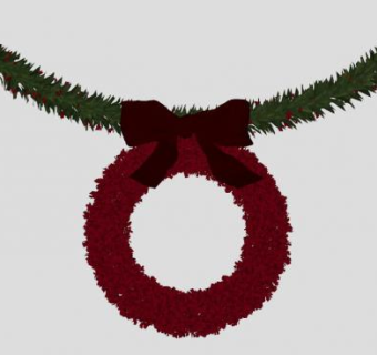 圣诞花环拉花装饰品SU模型下载_sketchup草图大师SKP模型