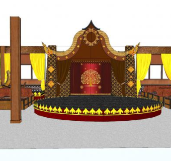 泰国婚礼宴席现场SU模型下载_sketchup草图大师SKP模型