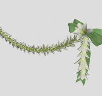 白花拉花蝴蝶结装饰品SU模型下载_sketchup草图大师SKP模型