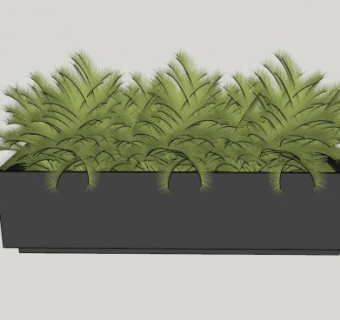 长方形小花坛花圃SU模型下载_sketchup草图大师SKP模型