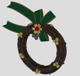 花环蝴蝶结饰品SU模型下载_sketchup草图大师SKP模型