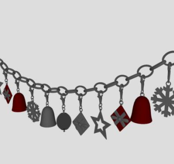 圣诞装饰圣诞小物品拉花SU模型下载_sketchup草图大师SKP模型