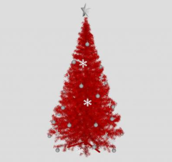 红色圣诞树装饰品SU模型下载_sketchup草图大师SKP模型