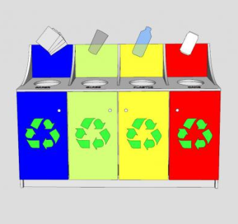 环保垃圾箱垃圾桶SU模型下载_sketchup草图大师SKP模型