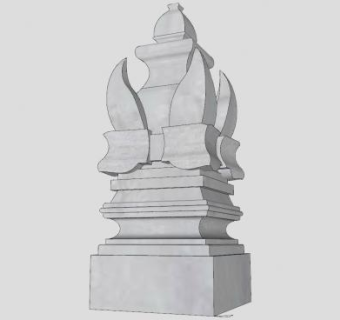 石柱雕塑SU模型下载_sketchup草图大师SKP模型
