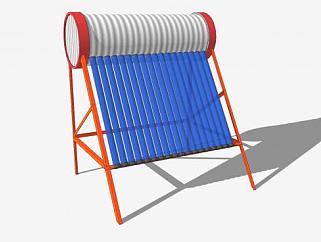 太阳能光伏板热水器SU模型下载_sketchup草图大师SKP模型