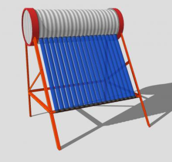 太阳能光伏板热水器SU模型下载_sketchup草图大师SKP模型