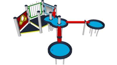 水上游乐设施滑梯SU模型下载_sketchup草图大师SKP模型
