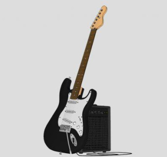 黑色贝斯SU模型下载_sketchup草图大师SKP模型