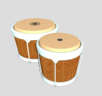 乐器邦戈鼓SU模型下载_sketchup草图大师SKP模型