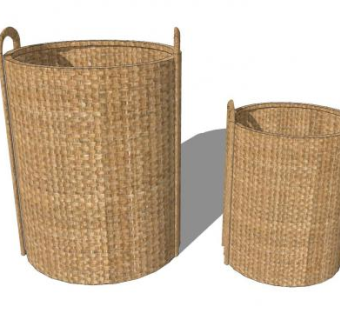 背篓箩筐SU模型下载_sketchup草图大师SKP模型