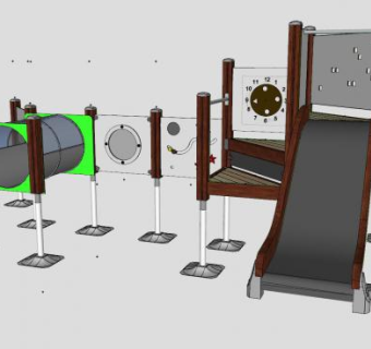 儿童游乐滑梯设施SU模型下载_sketchup草图大师SKP模型