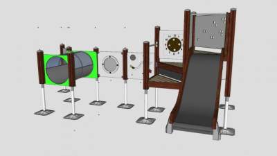 儿童游乐滑梯设施SU模型下载_sketchup草图大师SKP模型