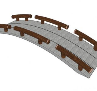 日式拱桥SU模型下载_sketchup草图大师SKP模型