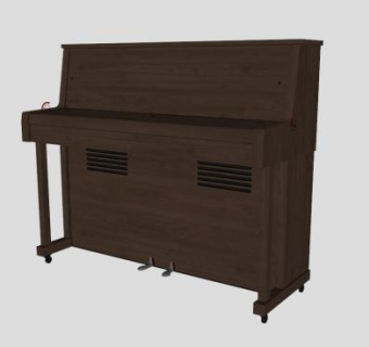 键盘乐器立式钢琴SU模型下载_sketchup草图大师SKP模型