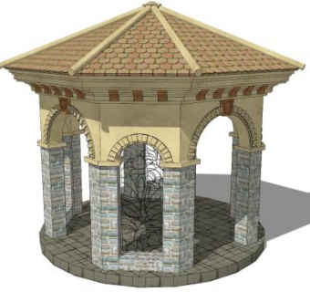 欧式亭子sketchup模型下载_sketchup草图大师SKP模型