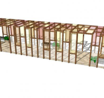 现代创意廊架SU模型下载_sketchup草图大师SKP模型