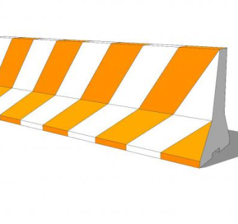 水马道路护栏SU模型下载_sketchup草图大师SKP模型