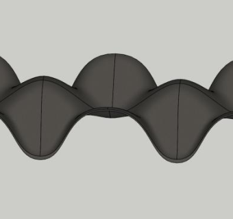 波浪屋顶廊架SU模型下载_sketchup草图大师SKP模型