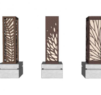 现代广场景观灯柱SU模型下载_sketchup草图大师SKP模型