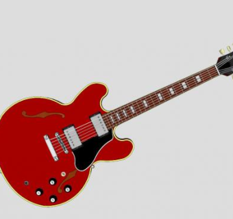 乐器红色电吉他SU模型下载_sketchup草图大师SKP模型
