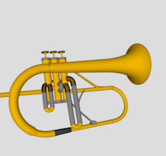短号乐器SU模型下载_sketchup草图大师SKP模型