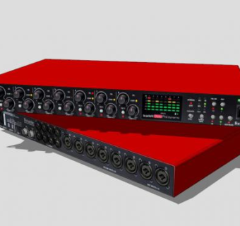 红色功放机SU模型下载_sketchup草图大师SKP模型