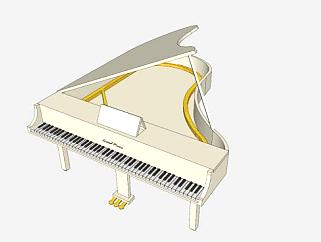 钢琴键盘乐器SU模型下载_sketchup草图大师SKP模型