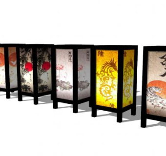 日式灯笼纸灯SU模型下载_sketchup草图大师SKP模型