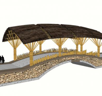 少数民族拱桥SU模型下载_sketchup草图大师SKP模型
