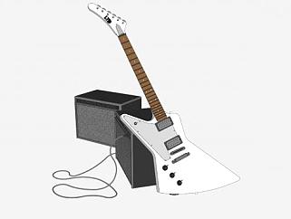 电吉他和音箱SU模型下载_sketchup草图大师SKP模型