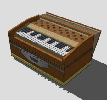 乐器手风琴SU模型下载_sketchup草图大师SKP模型