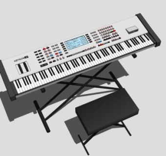 电子琴键盘乐器SU模型下载_sketchup草图大师SKP模型