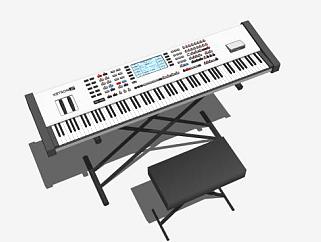 <em>电子琴</em>键盘乐器SU模型下载_sketchup草图大师SKP模型